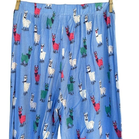 Nite Nite Munki Munki Llama Pajama Blue Jammie Pants Size S - Picture 7 of 8